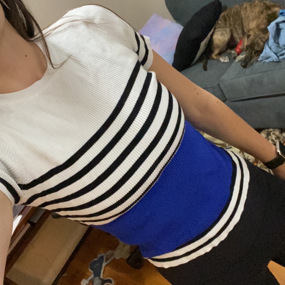 Ribbed colorblock tee